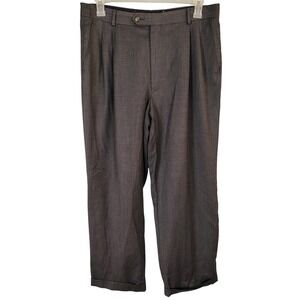 Daniel Gray Travel Concepts Trio Mens Charcoal Worsted Wool Pleated Pants W36 R